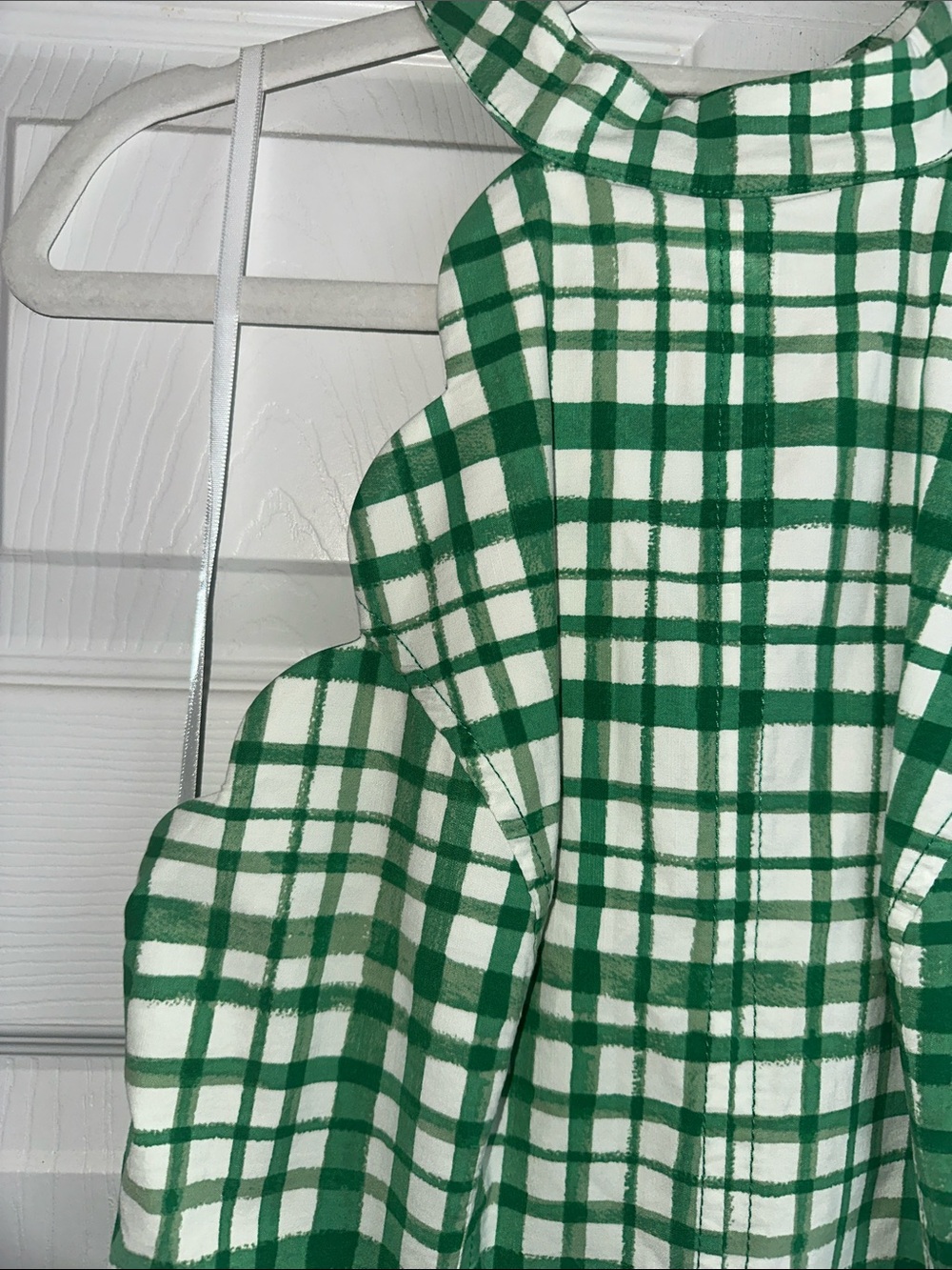 New! Anthropology Garden Party Green alPlaid Halter Romper - Picture 5 of 5